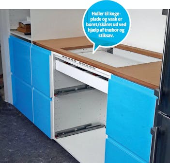 Hjemmelavet bordplade med fliser Fliser på køkkenbordet: Hjemmelavet bordplade med fliser